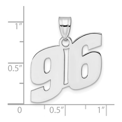 14K White Gold Number 96 Pendant – view 4