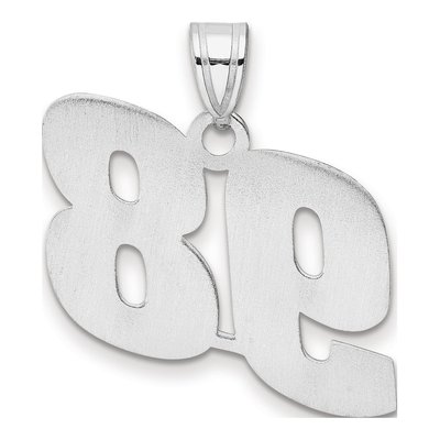 14K White Gold Number 98 Pendant – view 3