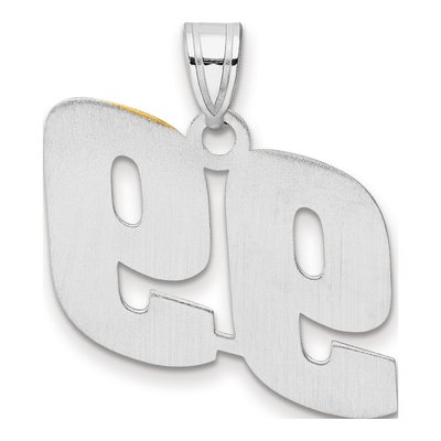 14K White Gold Block Number 99 Pendant – view 3