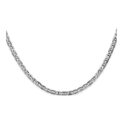14K White Gold 3mm Concave Anchor Chain – view 2