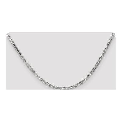 14K White Gold 3mm Concave Anchor Chain – view 4