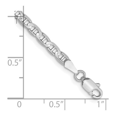 14K White Gold 8in Anchor Chain Bracelet | Lobster – view 2