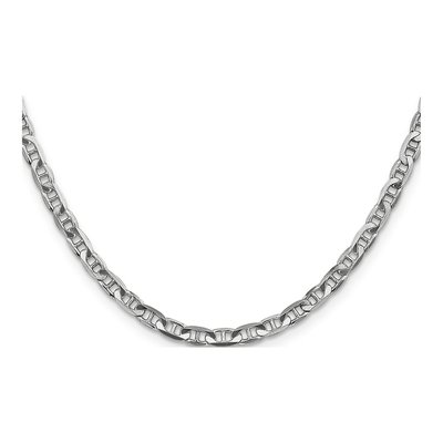 14K White Gold 3.75mm Concave Anchor Chain – view 2
