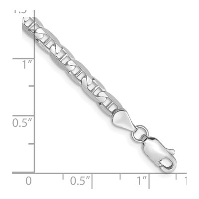 14K White Gold 3.75mm Concave Anchor Chain Bracelet – view 2