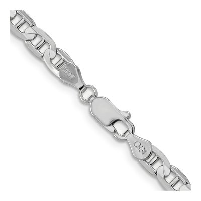 14K White Gold 4.5mm Concave Anchor Chain – view 3