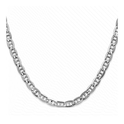 14K White Gold 5.25mm Concave Anchor Chain – view 3