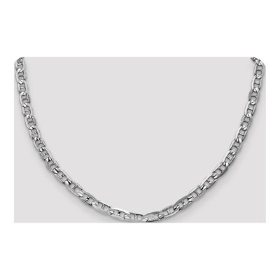 14K White Gold 5.25mm Concave Anchor Chain – view 4