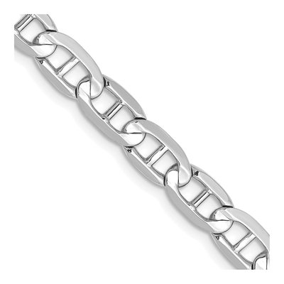 14K White Gold 5.25mm Concave Anchor Chain