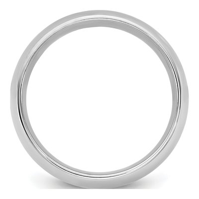 14K White Gold 1mm Domed Comfort-Fit Wedding Band – view 2