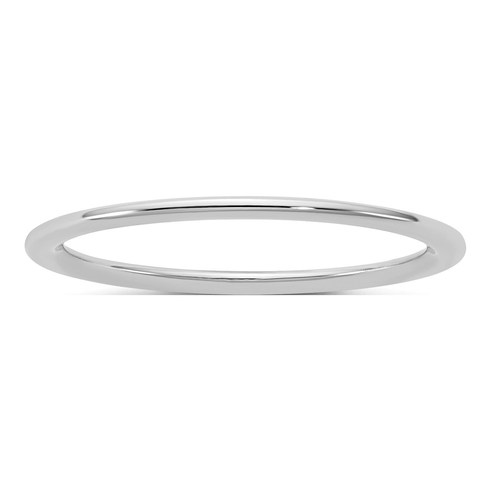 14K White Gold Rhodium-Plated 1mm Standard Comfort Fit Band Size 8.5
