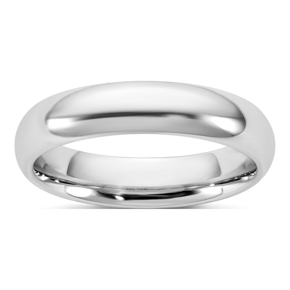 14K White Gold Rhodium-Plated 4.5mm Standard Comfort Fit Band Size 5.5