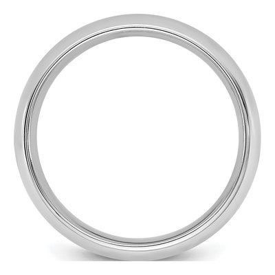 14K White Gold 5.5mm Domed Comfort-Fit Wedding Band – view 2