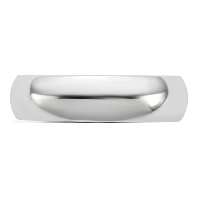 14K White Gold 5.5mm Domed Comfort-Fit Wedding Band – view 3