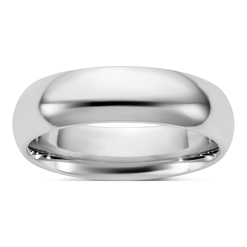 14K White Gold Rhodium-Plated 5.5mm Standard Comfort Fit Band Size 9.5