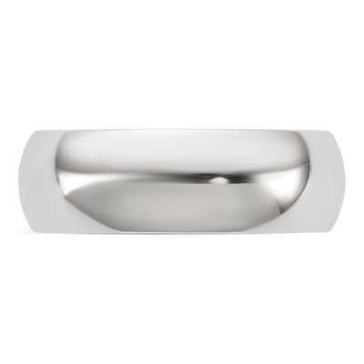 14K White Gold 6.5mm Domed Comfort-Fit Wedding Band – view 3