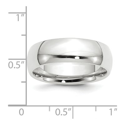 14K White Gold 7mm Domed Comfort-Fit Wedding Band – view 4
