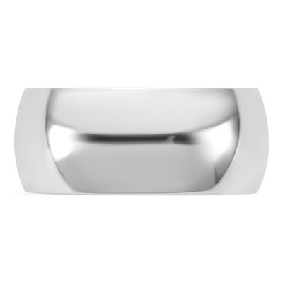 14K White Gold 9mm Domed Comfort-Fit Wedding Band – view 3