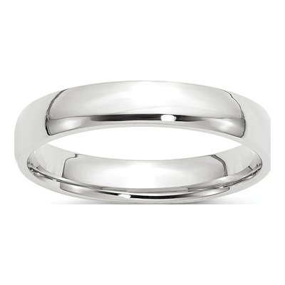 14K White Gold 4mm Domed Comfort-Fit Wedding Band