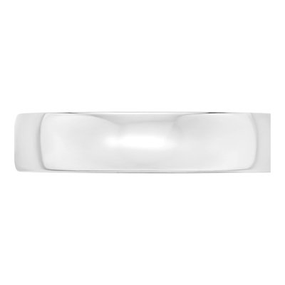 14K White Gold 5mm Domed Comfort-Fit Wedding Band – view 2
