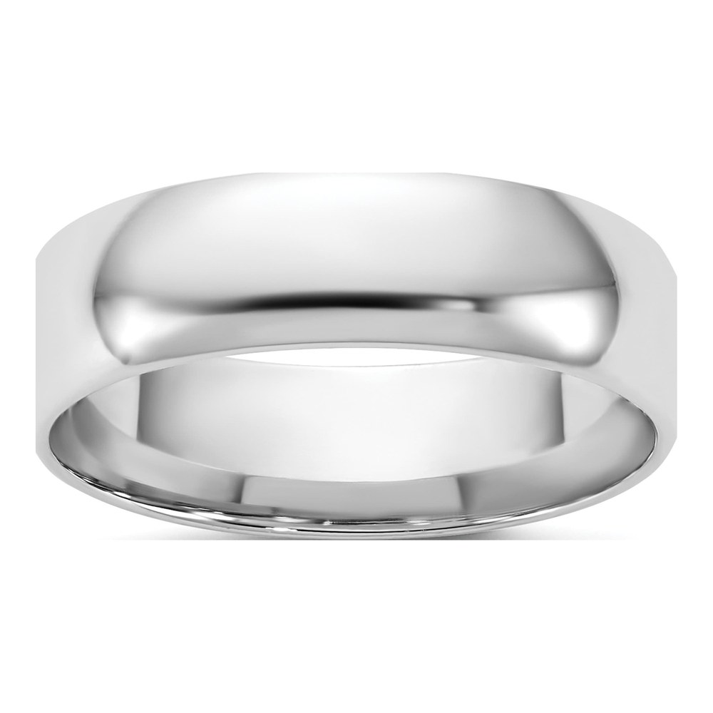 14K White Gold Rhodium-Plated 5.5mm Light-Weight Comfort Fit Band Size 12
