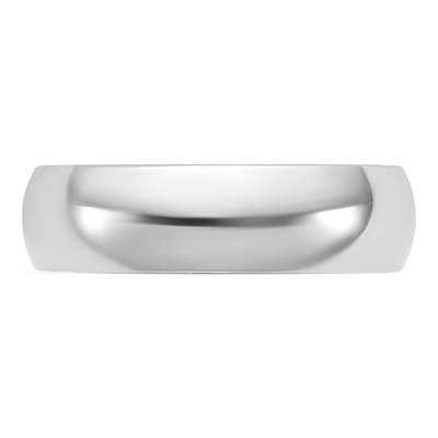 14K White Gold 5.5mm Domed Comfort-Fit Wedding Band – view 3