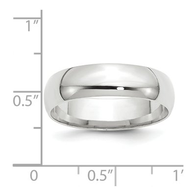 14K White Gold 6mm Domed Comfort-Fit Wedding Band – view 4