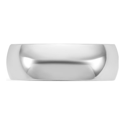 14K White Gold 6.5mm Domed Comfort-Fit Wedding Band – view 3