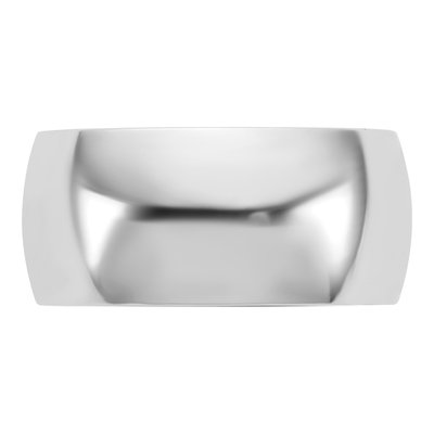 14K White Gold 9mm Domed Comfort-Fit Wedding Band – view 3