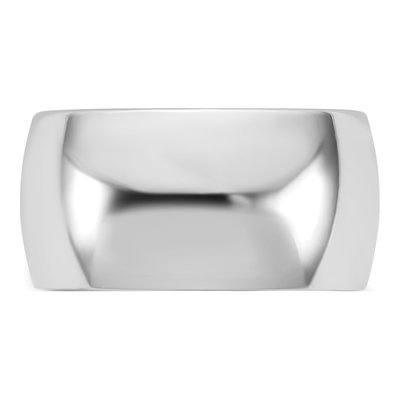 14K White Gold 10mm Domed Comfort-Fit Wedding Band – view 3