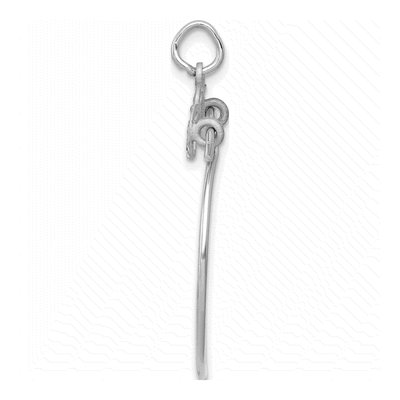 14K White Gold Diamond-Cut Heart Holder Pendant – view 3