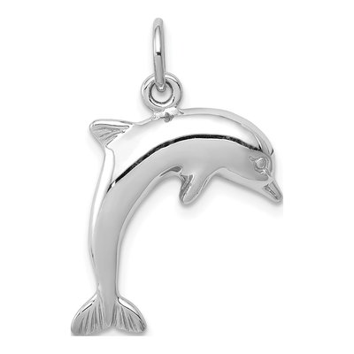 14K White Gold Dolphin Pendant