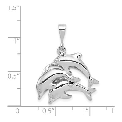 14K White Gold Dolphin Charm Pendant – view 4