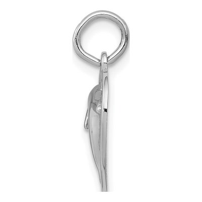 14K White Gold Dolphin Heart Pendant – view 3