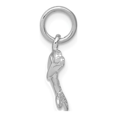 14K White Gold Dolphin Pendant – view 3