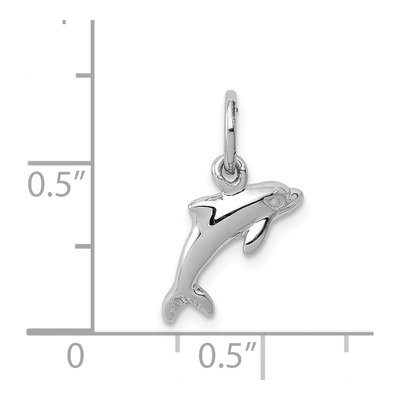 14K White Gold Dolphin Pendant – view 4