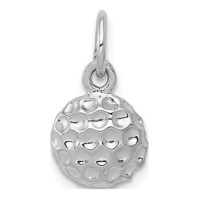 14K White Gold Golf Ball Pendant