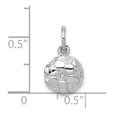 14K White Gold Domed Soccer Ball Pendant – view 5