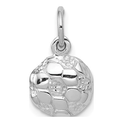 14K White Gold Domed Soccer Ball Pendant
