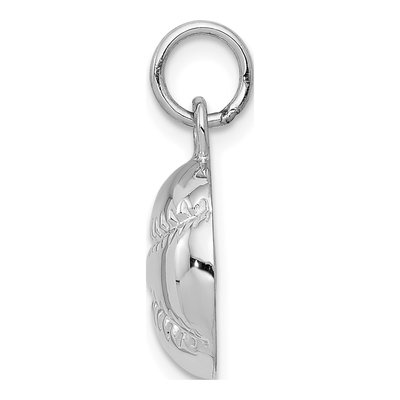 14K White Gold Baseball Pendant – view 3