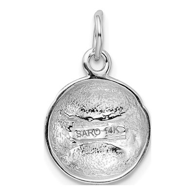14K White Gold Baseball Pendant – view 4