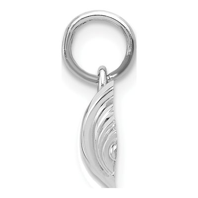 14K White Gold Curved Barbell Charm – view 3