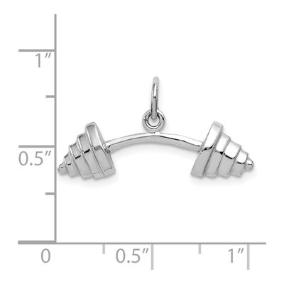 14K White Gold Curved Barbell Charm – view 4