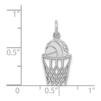 14K White Gold Basketball Net Pendant – view 4