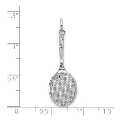 14K White Gold Tennis Racquet Pendant – view 5