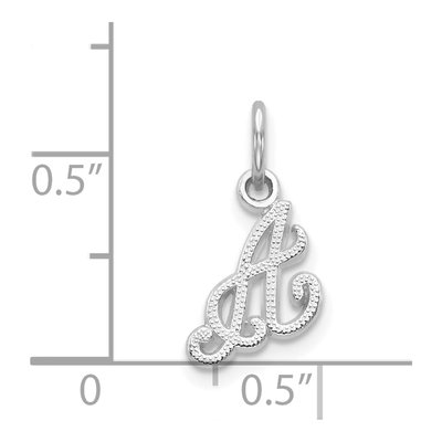 14K White Gold Script Letter A Charm – view 4