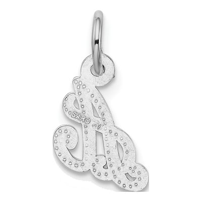 14K White Gold Script Letter A Charm – view 5