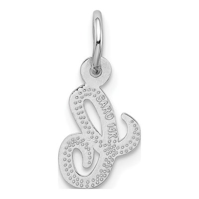 14K White Gold Script Letter C Charm – view 4