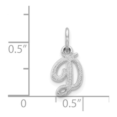 14K White Gold Script Letter D Charm – view 4