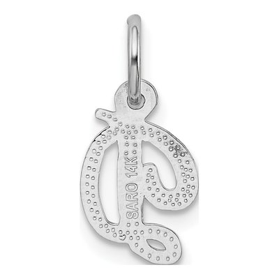14K White Gold Script Letter D Charm – view 5