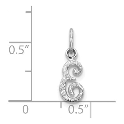14K White Gold Script Letter E Charm – view 4
